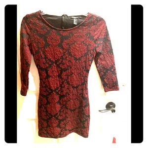 Black and burgundy dress